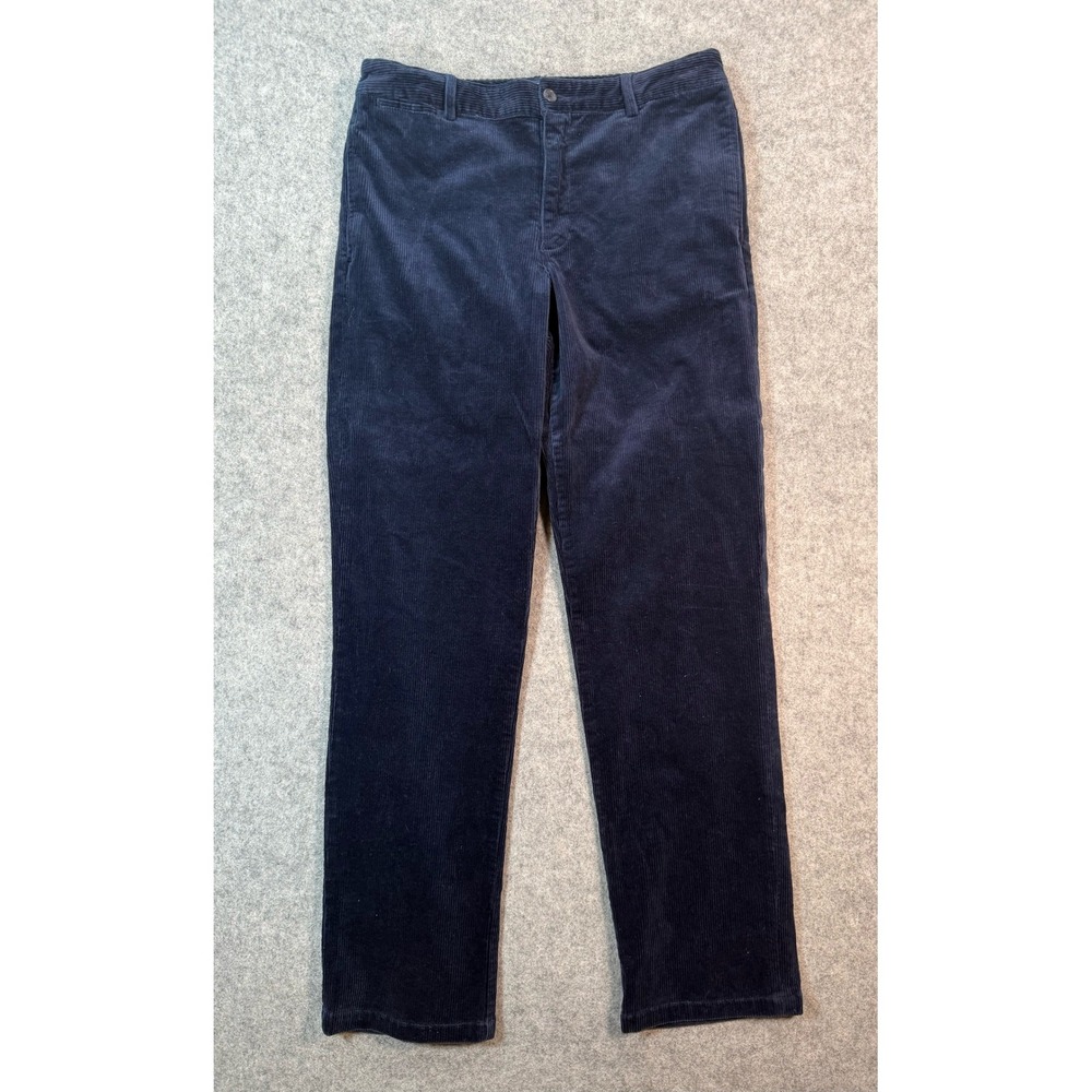 Polo Ralph Lauren Navy Blue Corduroy Straight Leg Pants Womens 31x30.5 Stretch